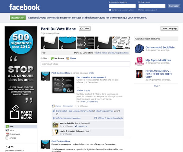 Facebook : Parti du Vote Blanc !