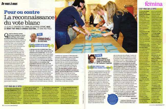 Article dans Fémina !